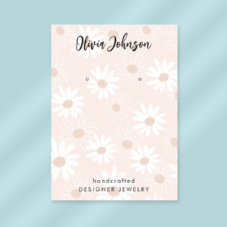 Chic Daisy Floral Pattern Jewellery Earring Displa Business Card