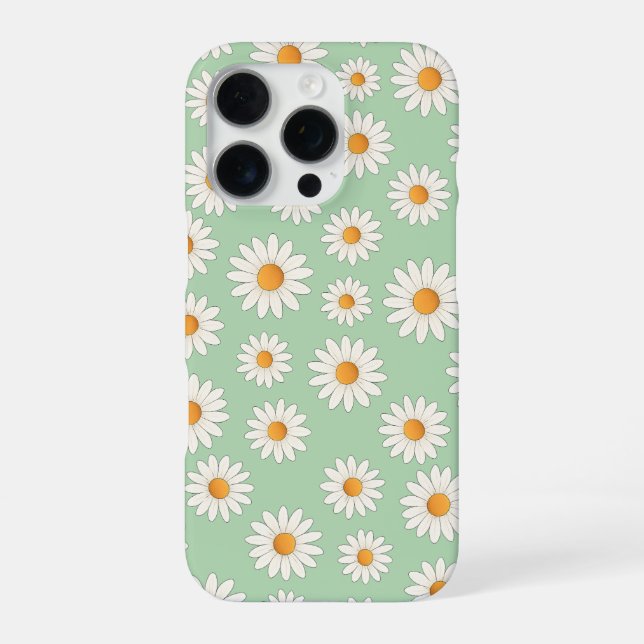 Chic Daisy Flower Pattern – Cute Floral Designe -  iPhone Case (Back)