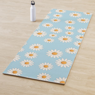Chic Daisy Flower Pattern – Cute Floral Designe -  Yoga Mat