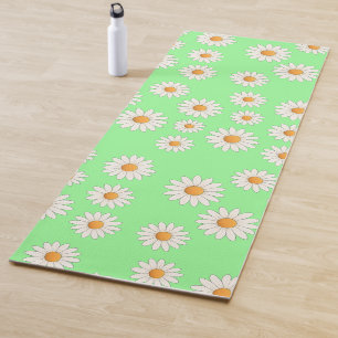 Chic Daisy Flower Pattern – Cute Floral Designe -  Yoga Mat