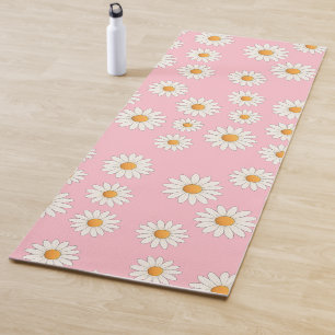 Chic Daisy Flower Pattern – Cute Floral Designe -  Yoga Mat
