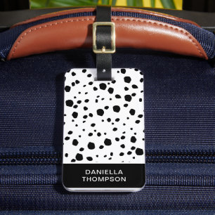Chic Dalmatian Dog Print Pattern Adventure Travel Luggage Tag