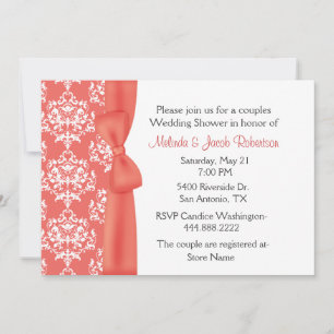 Chic Damask Couples Wedding Shower Invitation