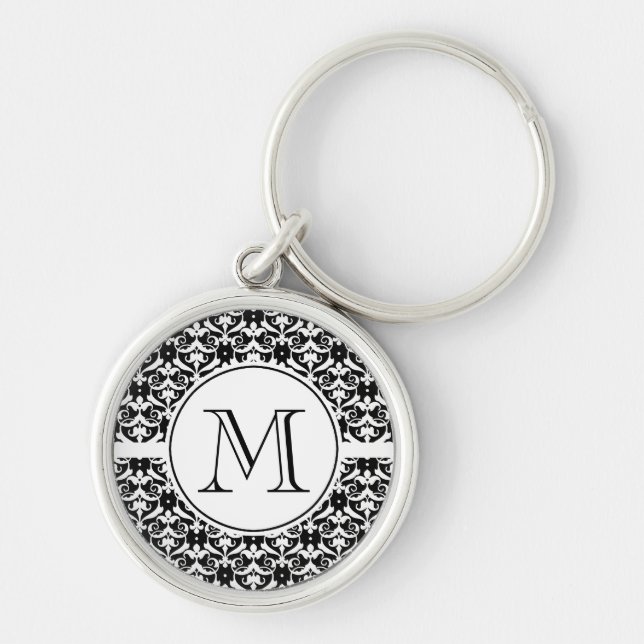 Chic Damask Key Ring (Front)