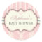 Chic Damask & Stripe Baby Shower Favour Sticker