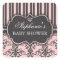 Chic Damask & Stripe Baby Shower Favour Sticker