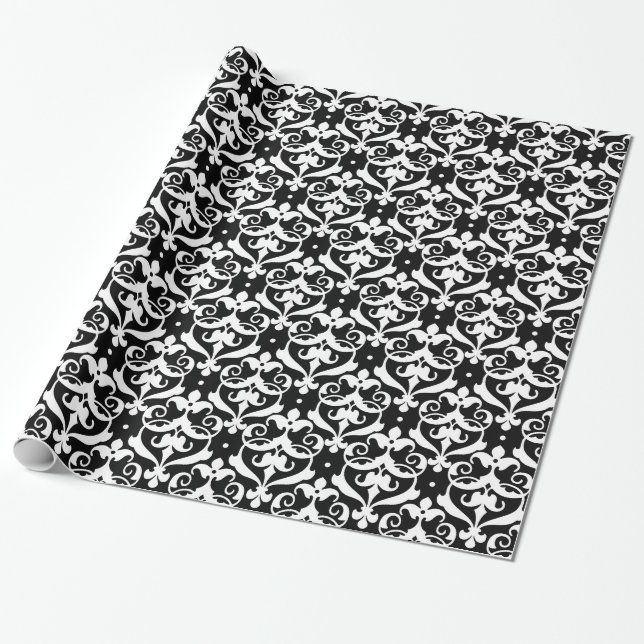 Chic Damask Wrapping Paper (Unrolled)