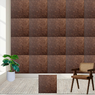 Chic Dark Chocolate Brown Shimmering Glitter Ceramic Tile