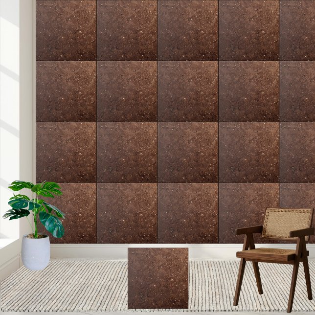 Chic Dark Chocolate Brown Shimmering Glitter  Ceramic Tile (Chic Dark Chocolate Brown Shimmering Glitter Ceramic Tile)