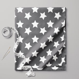 Chic Dark Grey Stars Space Pattern Fabric