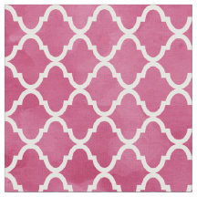 Chic Dark Pink Watercolor Style Quatrefoil Pattern
