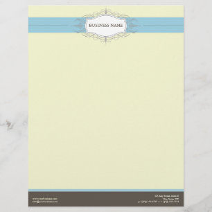 Chic Deco Baby Blue Customised Letterhead