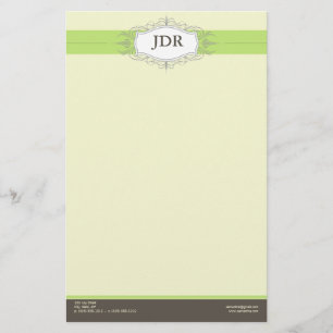 Chic Deco Lime Customised Stationery