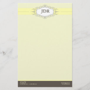 Chic Deco Yellow Customised Stationery