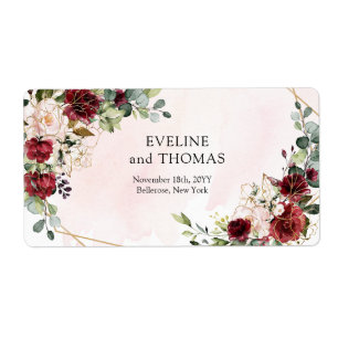 Chic deep red merlot gold geometric wedding