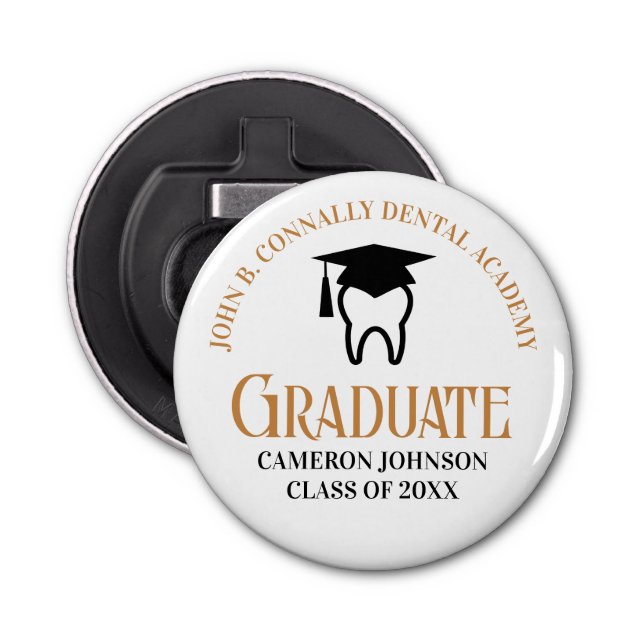 Chic Dental School Custom Dentist Graduation Party Bottle Opener (Front)