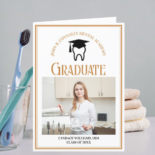 Chic Dental School Photo Folded Graduation Announcement