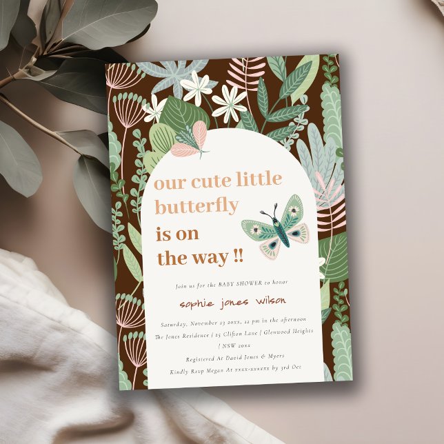 Chic Desert Arch Butterfly Garden Baby Shower Invitation (Creator Uploaded)