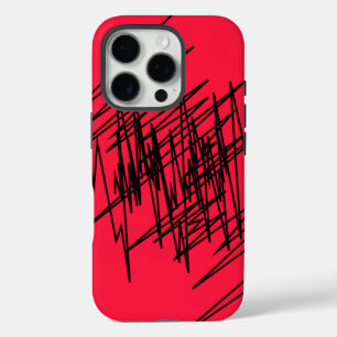 Chic Design on Red iPhone 16 Pro Case
