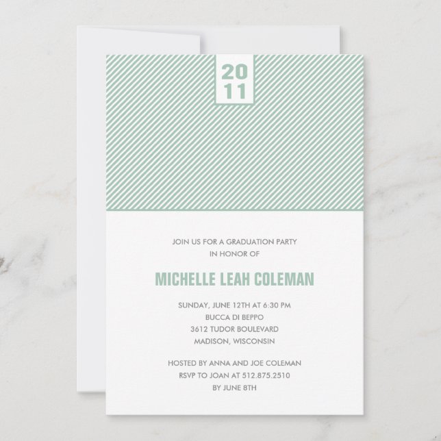 Chic Diagonals Graduation Party Invitation (Front)