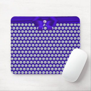Chic Diamonds/Fractal Mosaic on Royal Blue Mouse Pad