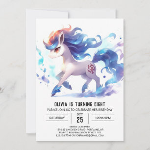 Chic Digital Horse Birthday Invitation