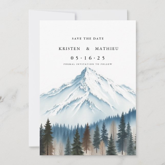 Chic Digital Mountain Save The Date (Front)