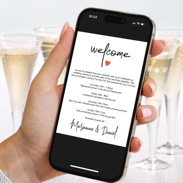 Chic Digital Wedding Itinerary Agenda Announcement (Creator Uploaded)