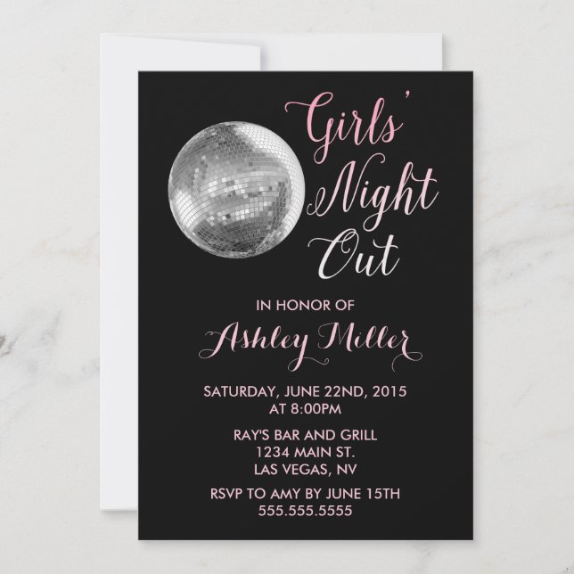 Chic Disco Ball Bachelorette Party Invitation (Front)