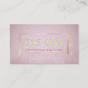 Chic Discount Coupon Makeup Beauty Salon Pink Gold