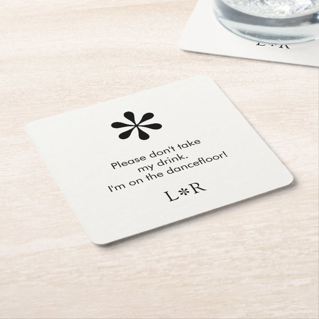 Chic Don't take my Drink Paper Coaster (Angled)