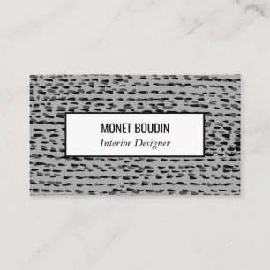 Chic dots black grey minimal business card