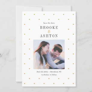 Chic Dots Editable Colour Save The Date Card