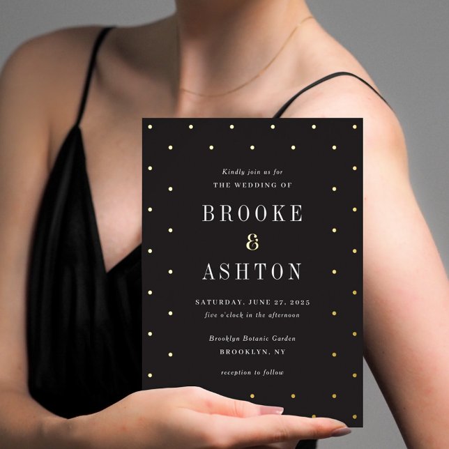 Chic Dots FOIL Modern Wedding Invitation Foil Invi (Creator Uploaded)