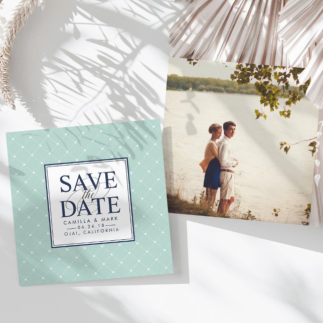 Chic Dots | Mint and Navy Save the Date (Creator Uploaded)