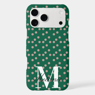 Chic Dots Pink Green Custom Monogram