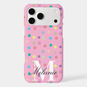 Chic Dots Watercolor Rainbow Custom Monogram