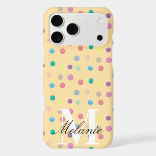 Chic Dots Watercolor Rainbow Custom Monogram