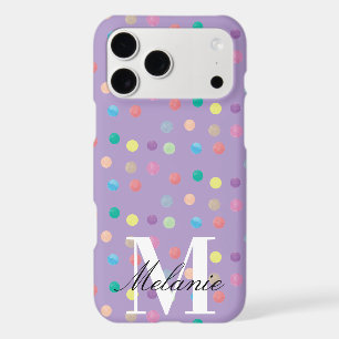 Chic Dots Watercolor Rainbow Custom Monogram