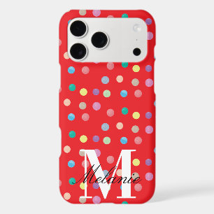 Chic Dots Watercolor Rainbow Custom Monogram