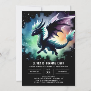 Chic Dragon Birthday Digital Invitation