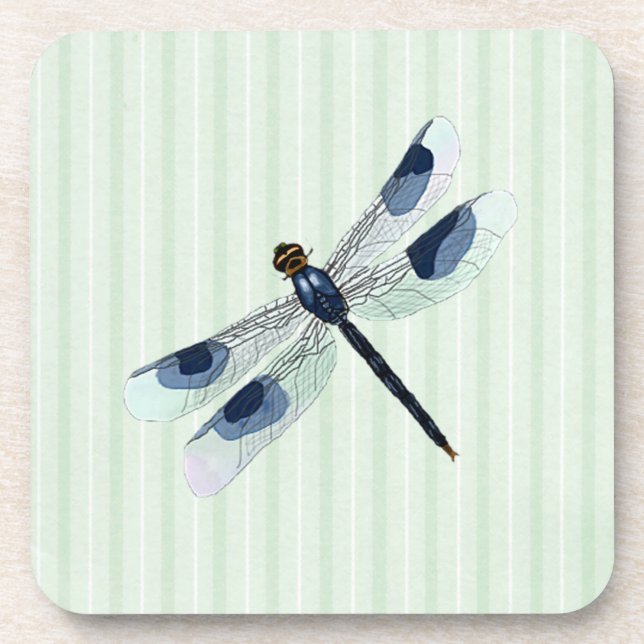 Chic Dragonfly Cork Back Coaster (Front)
