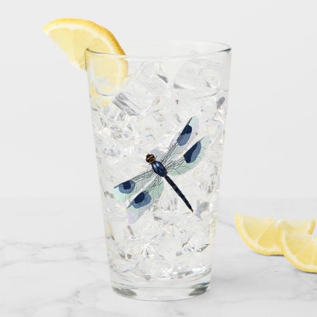 Chic Dragonfly Drinking Glass (Front Ice)