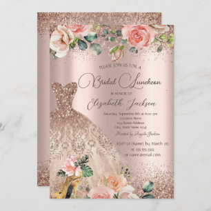 Chic Dress,Confetti,High Heels,Roses Invitation