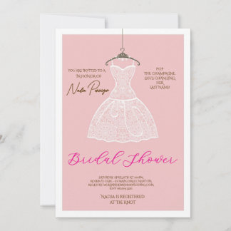 Chic Dressed for the Occasion Bridal Shower Party Invitation