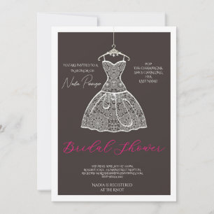 Chic Dressed for the Occasion Bridal Shower Party Invitation