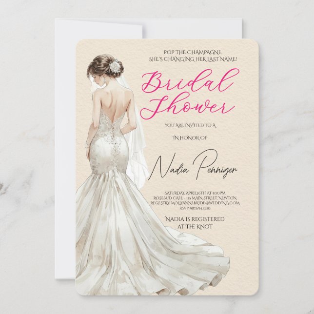 Chic Dressed for the Occasion Bridal Shower Party Invitation (Front)