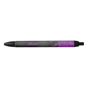 Chic Dripping Roses Personalised Pen Purple