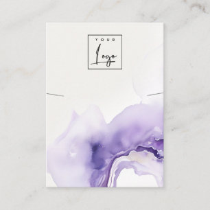 Chic Dusky Lilac Watercolor Agate Necklace Logo Business Card