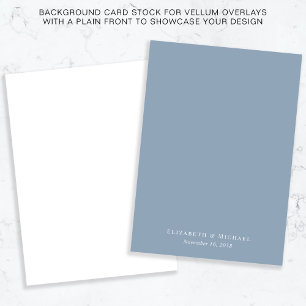 Chic Dusty Blue Background For Vellum Overlay Invitation